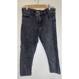 Anthropologie Pilcro Heritage Boyfriend Black Acid Jeans Size 30